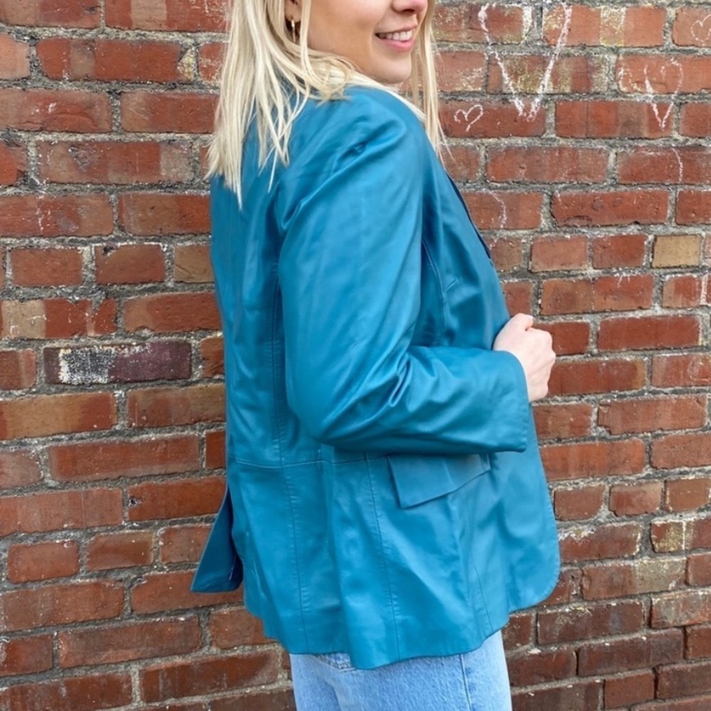 Pendleton Light Blue Leather Jacket - image 3
